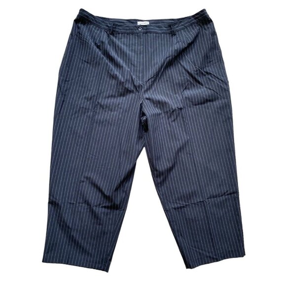 Jessica London Womens Black White Pinstriped Straight‎ Dress Pants Plus Size 32W - Picture 1 of 4